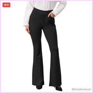 Classic Yoga Dress Pants High Rise Flare Pull On Work Office Elegant